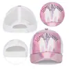 Gorra de Malla Transpirable de Algodón Puro para Niños Transfronteriza de Primavera y Verano, Linda de Conejo, Dulce y Linda, Gorra de Béisbol de Malla para Niñas, Personalización al por Mayor