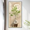 Pintura Decorativa Moderna para Entrada Luz y Sombra Atmósfera de Planta Verde Mural Luminoso Pasillo Pasillo Pequeña Fresca Pintura Colgante Led