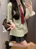 Conjunto de Uniforme College JK Estilo Coreano Dopamina de Verão, Versátil e Doce, Conjunto de Duas Peças Relaxado para Mulheres