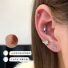 Lindo Brinco de Osso da Orelha Sino Amor Fofo Delicado Brincos de Saturno Feminino Versátil Elegante Parafuso de Osso da Orelha