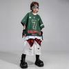 Roupas de Moda Hip-Hop Verão Infantil Rua Americana Meninos Hip-Hop Meninas Frescas Manga Curta Roupas Hiphop Infantis