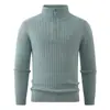 Comércio exterior Amazon transfronteiriço tamanho europeu suéter de malha masculino, blusa básica casual jovem, top quente com zíper parcial e gola alta
