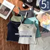 Estilo Nuevo Primavera y Verano Bloqueo de Color Patrón Ondulado Sexy Lazo Espalda Descubierta Sujetador con Almohadillas Camisola Versátil Ropa Exterior