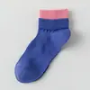 Meias 100% Algodão para Mulheres, Meias de Cano Médio para Primavera e Verão, Absorventes de Suor, Antiodor, Antipelos, Meias Esportivas Fitness Color Block Dopamina