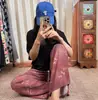 Calça de Pijama de Seda de Algodão para Mulheres, Estilo Fino para Primavera e Verão, Tamanho Grande, Caimento Solto, Calça de Perna Larga de Algodão Artificial, Pode Ser Usada Fora de Casa, Versátil, Cintura Alta, Leve