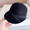 Chapéu de equitação estilo zg japonês com lã australiana para crianças, chapéu quente de outono e inverno, com faixa fina de rede, laço, chapéu de feltro, moda