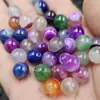 Ágata Envuelto en Seda Multi-Cuentas Redondas Cuentas de Jade Sueltas Material Calcedonia 10mm Pulsera Collar Accesorios de Joyería Cuentas