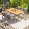 Aijia Mesas y Sillas de Patio al Aire Libre Jardín al Aire Libre Balcón Ocio Cafetería Mesa de Comedor Silla de Cuerda para Casa de Huéspedes
