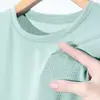 Atacado Malha de Gelo Camiseta de Malha Verão Manga Curta Masculina Cor Pura Solta Tamanho Grande Manga Meia Manga Secagem Rápida Respirável Esportiva Manga Curta