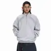 Moletom Pulôver com Meio Zíper da Nova Marca Tendência Primavera e Outono para Homens e Mulheres, Tops Casuais Soltos Estilo Rua Esportivo para Casais