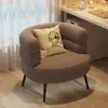 Sillón Sofá Perezoso de Lana de Cordero Bobo a la Moda para Sala de Estar, Dormitorio o Vestidor, Sillón Individual de Tocador