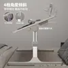 Mesa de cama dobrável com altura ajustável, mesa de escrita simples para estudantes de dormitório, mesa de estudo com suporte de altura ajustável