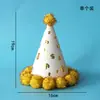 Sombrero de Cumpleaños para Niños y Adultos Punto Láser Reflectante Gorra Puntiaguda de Bola Gorra Puntiaguda de Fiesta Gorra de Corona Gorra de Bola Mao