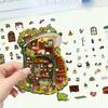 Nueva colección de pegatinas de paisajismo serie descompresión pegatinas de paisaje DIY3D cabina tridimensional corte libre pegatinas PET transparentes