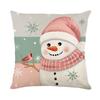 Fronha Rosa de Natal Moderna para Sala de Estar Sofá Capa de Almofada Personalizada Desenho Boneco de Neve Fronha para Travesseiro de Cabeceira do Quarto