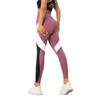 Europa y Estados Unidos transfronterizos costura de color ejercicio de cadera color fitness costura cadera de melocotón cintura alta pantalones de yoga leggings
