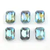 Cuentas de vidrio de 13 x 18 mm, cuentas planas rectangulares con forma de cuentas, colgante mágico galvanizado, accesorios de joyería DIY al por mayor