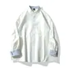 Camisa de Manga Larga Estilo Nuevo 2026 para Hombre, Algodón Holgada Cuello Alto Patchwork Moderno Camisa Casual Chaqueta para Hombre