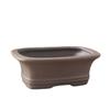 Maceta de Cerámica Negra Cocida Simple Flor de Ciruelo, Bambú y Crisantemo Jardinería de Suculentas Mini Bonsái Alta Temperatura Transpirable Arena Púrpura Planta Verde