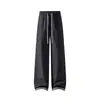Pantalones Largos de Costura en el Tobillo de Nuevo Color Bloque para Hombre Otoño 2026 con Cinturón de Talla Grande, Pantalones Rectos Versátiles Casuales de Color Bloque