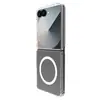 Adequada para a capa do telefone Samsung Z Flip 7 com atração magnética, transparência, finura e compatibilidade com a pele LeReach