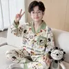 Pijama para niño primavera y otoño 2026 modelo nuevo, algodón puro, conjunto fino de manga larga para niños, niños y adolescentes, nueva colección de otoño