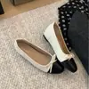 Sapatilhas Baixas Estilo Francês Macias 2026 para Mulheres, Decote Baixo, Bico Arredondado, Laço Francês, Versátil, Color Block, Ballet