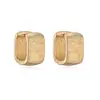 Pendientes Cuadrados Plegados Tridimensionales Estilo Metal Europeo y Americano Chapados en Oro de 18 Quilates Aogu para Mujer, Pendientes Simples y Únicos Nuevos