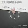 Celebridad de Internet Uñas Cruz Aleación Accesorios Rosa Súper Brillante Full Diamante Retro Plata Punk Decoraciones para Uñas