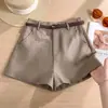 Shorts de Lino Tencel Estilo Old Money Personalizados para Mujer Verano 2026 Nuevos de Cintura Alta Adelgazantes Hot Pants Casual Versátil