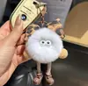 Colgante de Bolsa Bolita de Carbón Pequeña Linda de Piel de Conejo Rex Real, Encanto de Muñeca Exquisita para Mochilas, Llavero de Coche de Juguete de Dibujos Animados