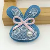 Nuevo Tejido de Encaje de Mezclilla Doble Lazo Accesorios con Forma de Corazón Ropa Hecha a Mano para Manualidades Accesorios