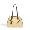 Serie de Bolsos de Hombro para Vacaciones Color Bloque Patchwork 2026 Bolso Tejido de Gran Capacidad para Debajo del Brazo Bolso de Paja de Alta Gama para Mujer Estilo Nuevo