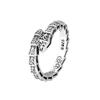 Anillo de plata de ley 925 al por mayor con diseño de serpiente para hombre y mujer, con diseño de hierba Tang, apertura de plata tailandesa vintage, joyería personalizada de moda.