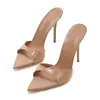 Sandalias de Moda Transfronterizas, Tacones de Aguja de PVC con Punta Fina, Zapatos de Mujer para Exportación, Tacones Altos Estilo Pasarela, Sandalias de Tacón