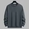 Sudadera retro estilo Old Money con cuello de polo para hombre, diseño a rayas moderno de otoño, capa base, top casual de peso pesado