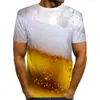 Série de bebidas impressão digital 3D manga curta verão respirável casual solta jaqueta de manga curta fabricantes atacado casal