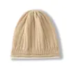 Cachemira Otoño/Invierno 2026 Nuevo Gorro de Punto para Mujer Color Bloque Casual Tejido de Trenzas Cálido Engrosado Cubre Orejas Cubre Cabeza Gorro