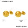 Pendientes redondos en forma de C Oumika con bolitas de acero fino y alta textura, dos formas de llevar, estilo exagerado europeo y americano, venta al por mayor