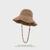 Sombrero de Sol de Ala Ancha para Verano, Versátil Sombrero de Sol Floral para Viaje, Sombrero de Playa para Mujer, Sombrero de Paja para Vacaciones en la Playa