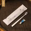 Set Desechable de Cepillo de Dientes y Pasta de Dientes para Hotel, Artículos de Tocador para Casas de Huéspedes y Posadas, Ecológico, Estilo Lujo Ligero