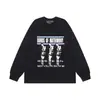 Melancolía Rico Segunda Generación Erd Boceto Graffiti Transfronterizo Nueva Moda Urbana Marca Casual Holgada Camiseta de Manga Larga con Estampado para Otoño
