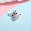 Pingente Pequena Abelha Acessórios Pingente Pequeno Simples Full Diamond Liga de Metal Acessórios para Joias Brincos Pulseira Colar DIY Material