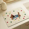 Tapete Drenante de Lama Diatomácea Desenho Animado Cozinha Restaurante Isolante Resistente ao Calor Jogo Americano Absorvente de Água Secagem Rápida Resistente a Manchas Fácil de Cuidar Jogo Americano