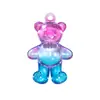 Colgante de oso acrílico transparente de colores para llavero, pulsera, bolso, collar, accesorios, venta al por mayor