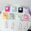 Funda magnética para teléfono con patrón de ondas, color sólido, compatible con Apple 18DUO, iPhone Duo, con cordón, a prueba de caídas y elegante