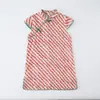 Vestido Floral para Niñas Temporada 2025 Nuevo Estilo Color Block Abertura Estilo Antiguo Cheongsam para Niños de 1 a 7 Años, Hanfu Infantil al por Mayor