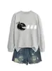 Amazon Ebay Estação Independente Moda Estilosa Interessante Feminina Natal Abóbora Fantasma Gola Redonda Manga Longa Moletom