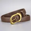 Nuevo Cinturón de Hebilla de Pasador de Aleación para Mujer, Cinturón Versátil de Cuero Genuino, Accesorio de Cinturón Simple de Gama Alta para Falda de Verano Europea y Americana