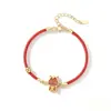 Moneda de la Suerte Original Pulsera de Caballo Linda Caballo del Zodiaco Año de Nacimiento Pulsera de Cuerda Roja Pulsera de Plata de Ley con Nácar Regalo de Año Nuevo